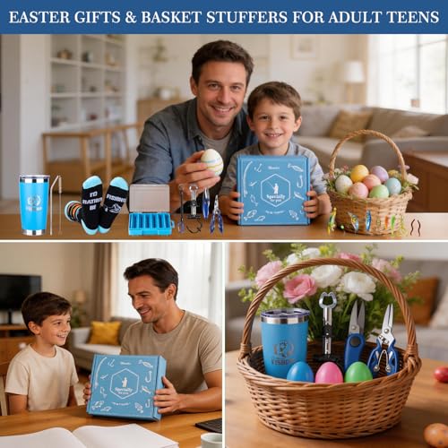 Fishing Tackle Kit Gifts for Men Unique (Blue)