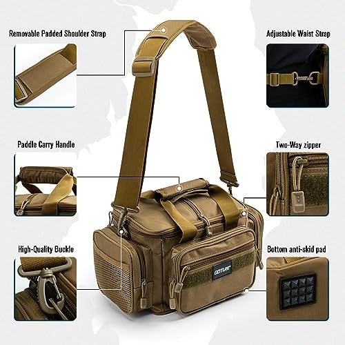 Fishing Tackle Bag (B1:Khaki(Without Trays-15.75"x9.45"x8.27") / Small)