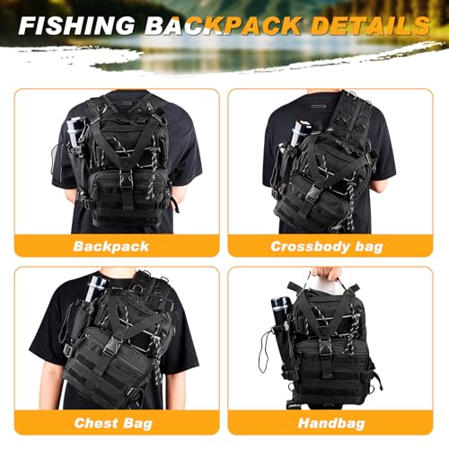 139PCS Tackle Box Backpack (Black)