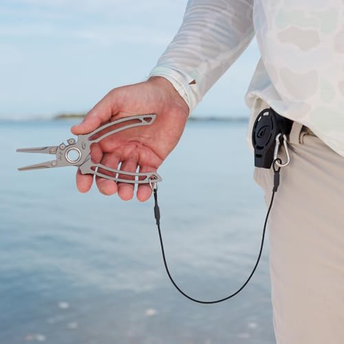 7 Inch Titanium Dual Cutter Fishing Pliers with Sheath and Lanyard (Dual Cutter)