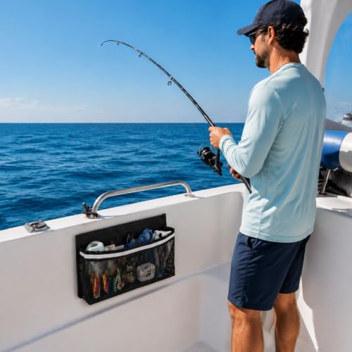 3PCS Boat Storage Mesh Bag (black-L)