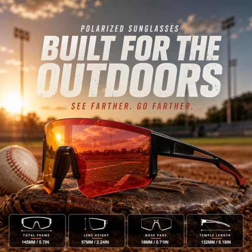 3 Pack Polarized Sports Sunglasses UV400 (A1-black+blue+red)