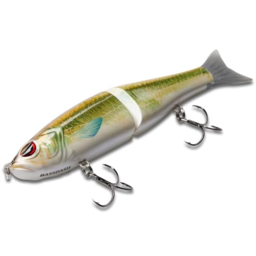 SwimShad Glide Baits Jointed Swimbait Bass Pike Salmon Trout Muskie Fishing Lure (Emerald Shiner / 7in/2.2oz)