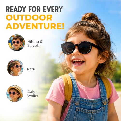 Kids Polarized Sunglasses for Boys & Girls (Black)