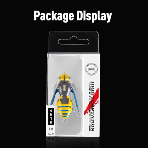 Wasp Crawl Topwater Bass Lures Fishing Bionic Tackle Bass Lure Freshwater Crank baits Floating Artificial Hard ABS Bait Crawler Topwater Fishing Lure #07 40mm 4.2g (07 / 1.57in/0.14oz)