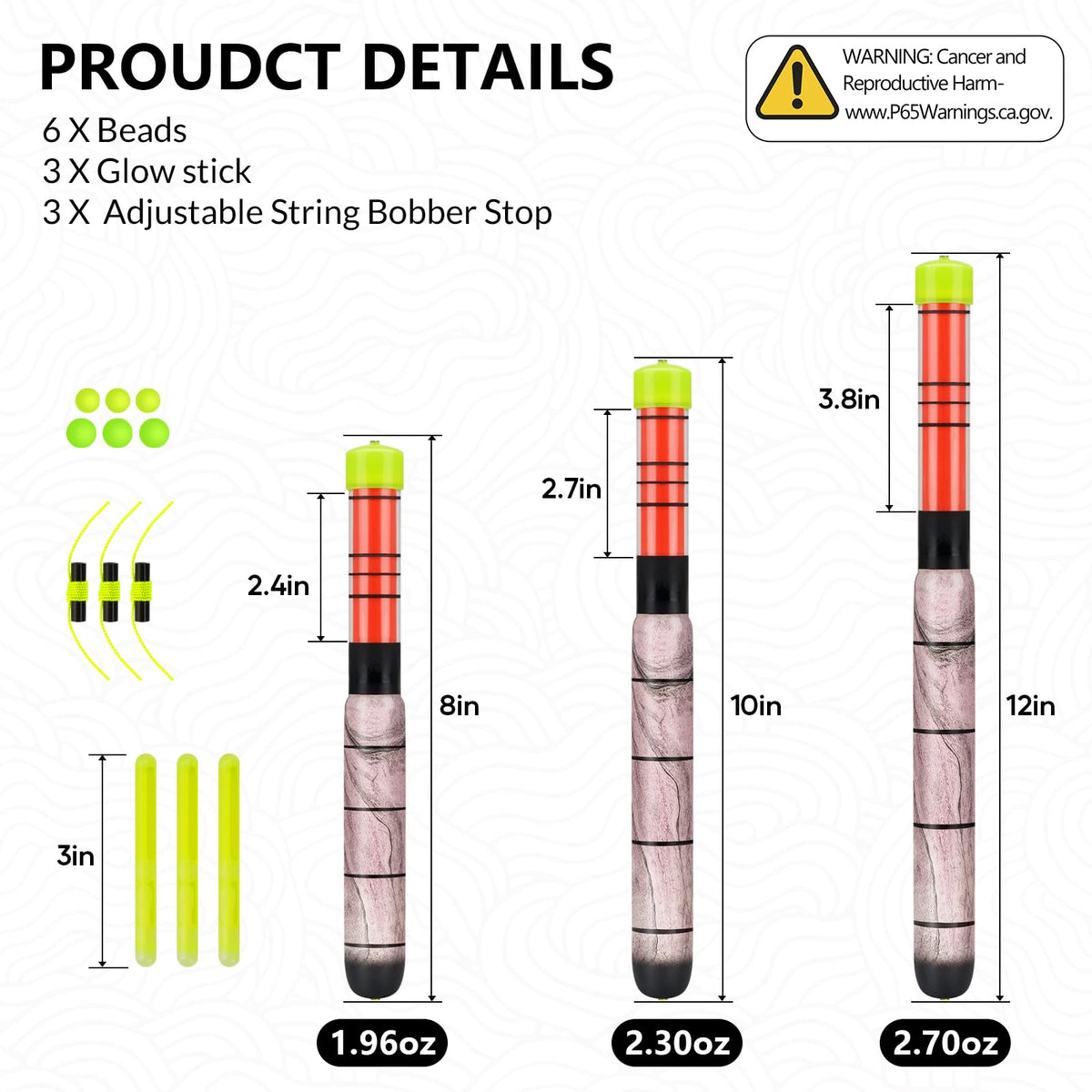 Lighted Fishing Floats (A-Lighted Bobber w/ Glow Stick / 12-Inch)