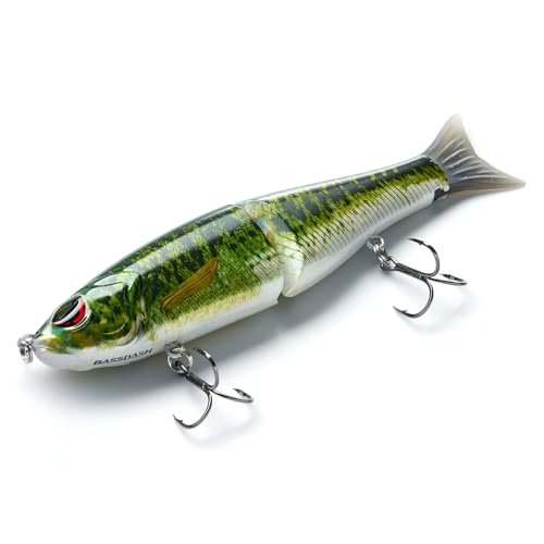 SwimShad Glide Baits Jointed Swimbait Bass Pike Salmon Trout Muskie Fishing Lure (Largemouth Bass / 4.5in/0.65oz)