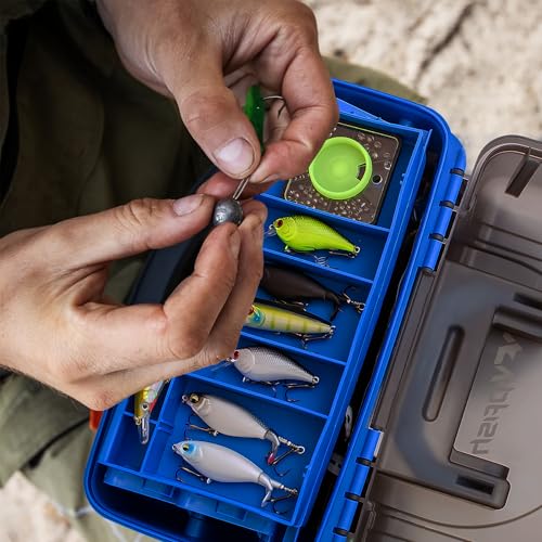 Fishing Tackle Box with Tackle Included Lures (Blue)