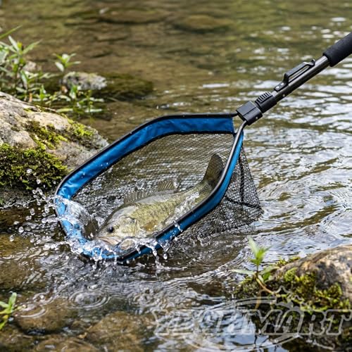 Floating Fishing Net Foldable Landing Net with Pole Handle