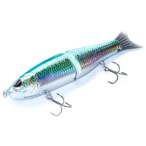 SwimShad Glide Baits Jointed Swimbait Bass Pike Salmon Trout Muskie Fishing Lure (Sardine / 7in/2.2oz)