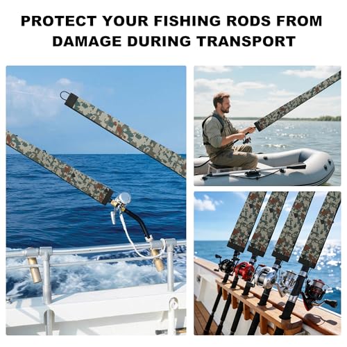 Neoprene Fishing Rod Sleeve Rod Socks for Casting (75" / 2-Digital Camo)