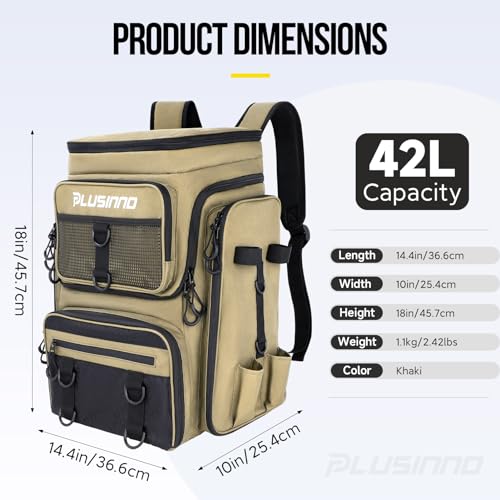 Fishing Backpack with Rod Holders (Khaki)