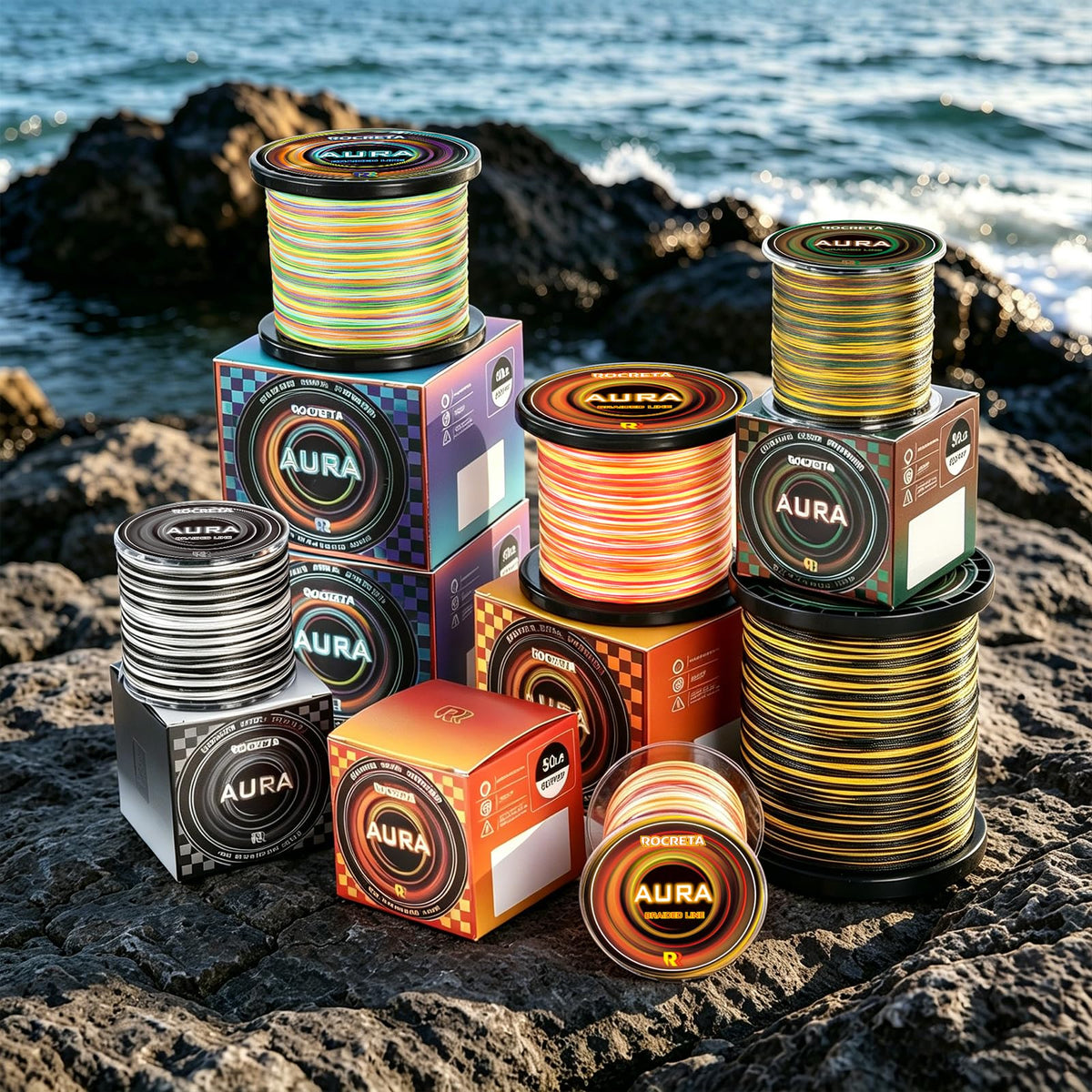 Aura Braided Fishing Line (LAVA / 30LB(1000YDS))