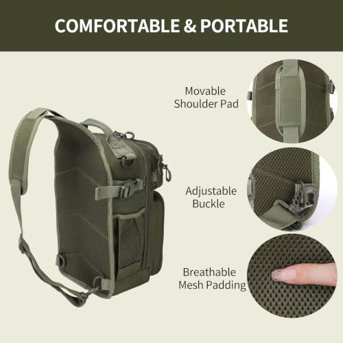 Fishing Backpack with Rod Holder (Green / Small)