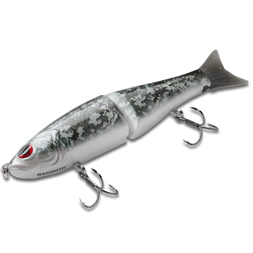 SwimShad Glide Baits Jointed Swimbait Bass Pike Salmon Trout Muskie Fishing Lure (Night Digital Camo / 4.5in/0.65oz)