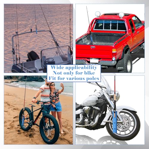 2 Pcs Fishing Rod Holder for Bike Rack Pole Mount Rotatable Fishing Chair Pole Holders with Clamp for Boat Bicycle Motorcycle Kayak Cart (Blue)