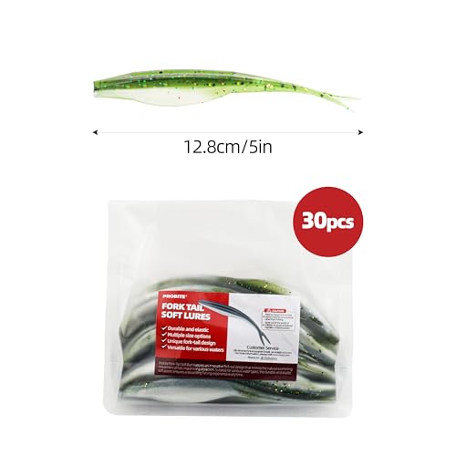 Fork Tail Soft Lures (5 Inch-30pcs / Baby Bass)