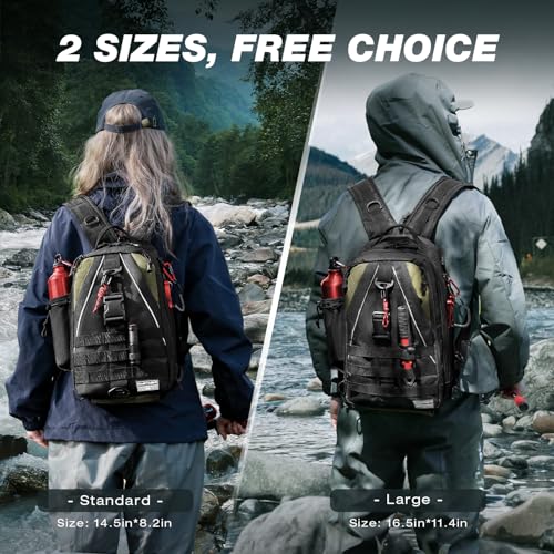 Fishing Backpack with Rod Holder (Black)