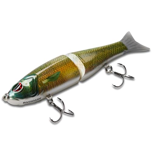SwimShad Glide Baits Jointed Swimbait Bass Pike Salmon Trout Muskie Fishing Lure (Lake Chub / 4.5in/0.65oz)