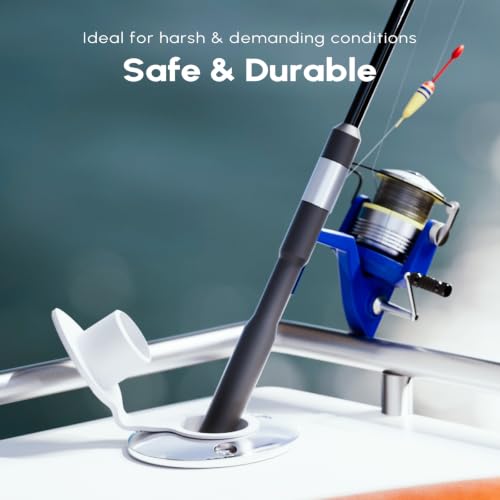15 Degree Fishing Rod Holder 2 Pack (15 Degree - With White Cap)