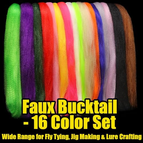 Faux Bucktail Fly Tying Materials Kit (16-Color Set)