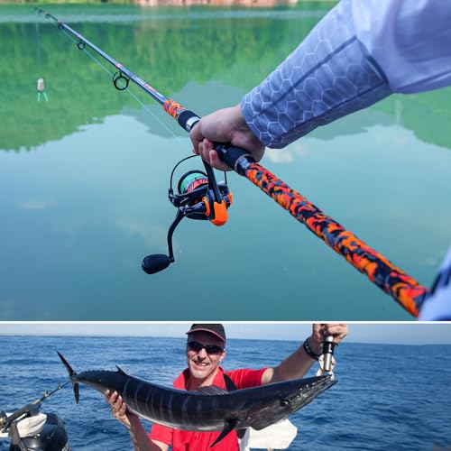 3 Piece Surf Fishing Rod Combo Medium (orange / 9ft-Spinning-3Pc-M)