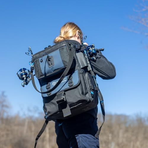 Fishing Tackle Backpack with Detachable Bait Binder and Rod Holders