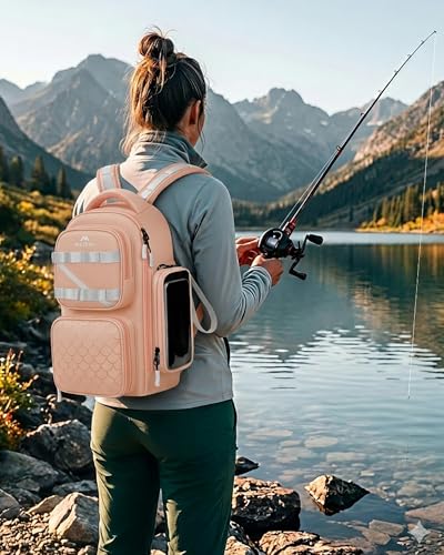 Girls Fishing Tackle Bag (Pink / 14.1 X 8.7 X 5.7 inches)