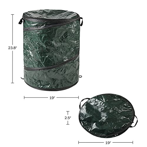 29.5 Gallon Pop up Outdoor Garbage Can Set (Green / 29.5-Gallon)