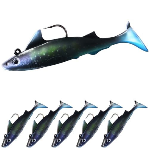 6 pcs Sharkita Jig Head Soft Fishing Lures