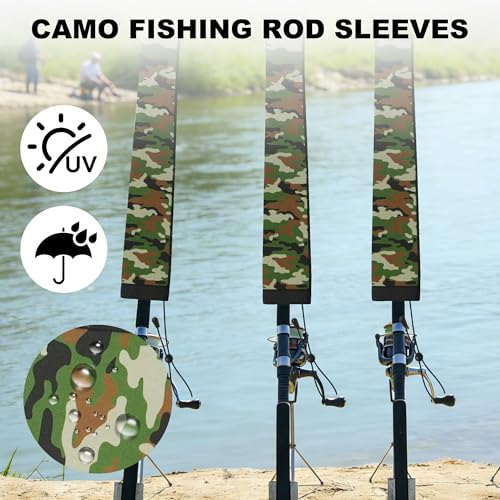 Neoprene Fishing Rod Sleeve Rod Socks for Casting (60" / Deep Green Camo)