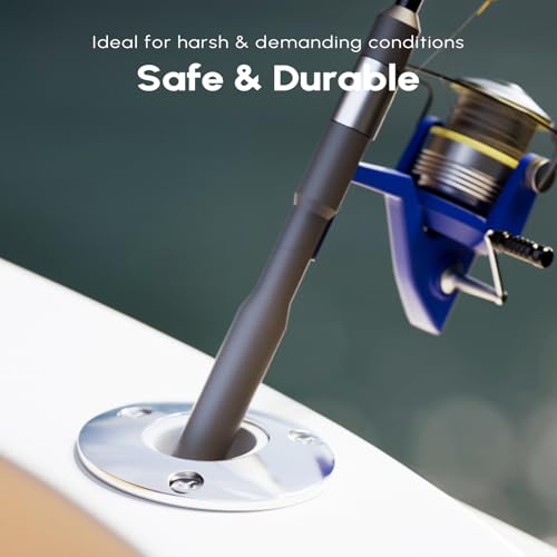 90 Degree Fishing Rod Holder 2 Pack (90 Degree - SS with White Insert)