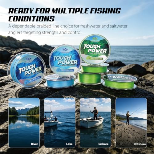 PE Braided Fishing Line (Hi-Vis Green-X8 / 15LB(150Yards))