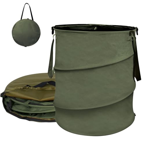 Collapsible Trash Can Pop Up Garden Waste Bag 24 Gallon Yard Waste Bag Reusable Lawn and Leaf Bin Camping Waste Bin
