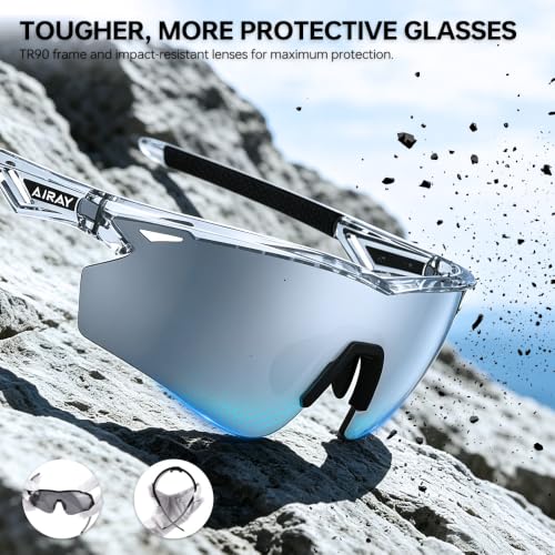 Polarized Running Sunglasses for Men Women Ultra (Elegant Transparent Grey Mercury)