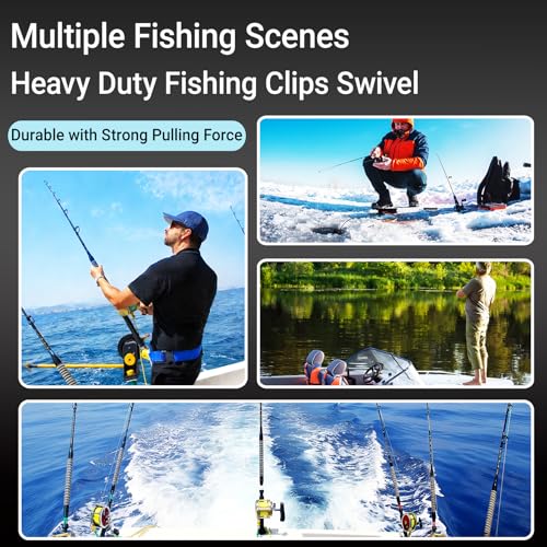 High Strength Fishing Swivels Stainless Clips Steel Snap Swivels Barrel Connector Saltwater Swivel Fishing Rolling Black Nickel (Size 6+M (55lb) 50 pcs)