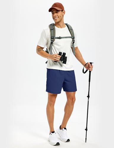 Men's Hiking Fishing Shorts UPF 50+ Quick Dry Lightweight 6" Summer Casual Shorts with Zipper Pockets RoyalBlue (Small / Royalblue)