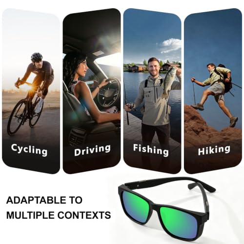 Polarized Sunglasses for Men Women (3pack Black/Blue/Green)