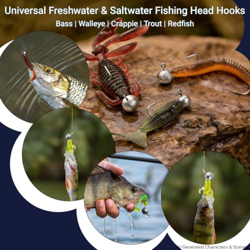 Bass Round Ball Jig Heads Saltwater Swimbait (Size6 (1oz.) 10 pcs)
