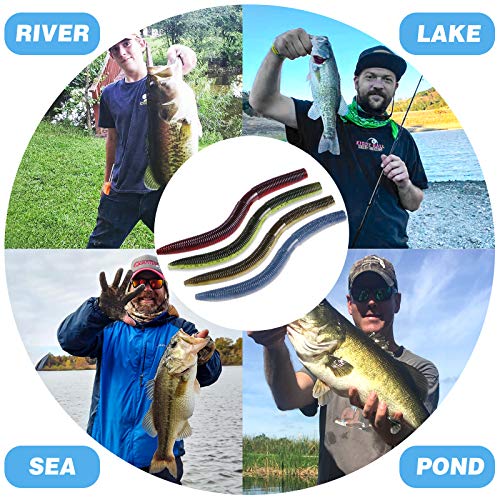 5.5" Wacky Worm Fishing Lure Kit (133PCS 5.5" Wacky Worm Fishing Lure Kit)