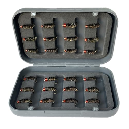 24Pcs Fly Fishing Flies Trout Lures Fishing Tackle Fly Fishing Flies with Boxed Trout Bass Artificial Fish Bait (24Pcs-Nano Nymph)
