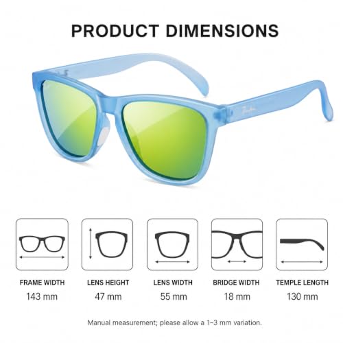 Polarized Golf Sunglasses and Hiking Sunglasses for Men Women (Blue / Gold Mirror)