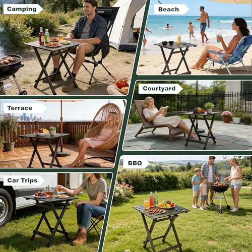 Folding Camping Table (Brown-1set)
