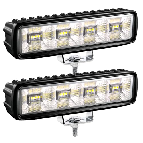 2PCS 6 Inch LED Light Bar 96W 4000LM 12V (96W Black Housing)
