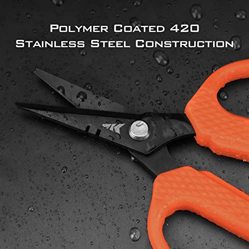 Kalibrate Fishing Line Spooler with 5" Braid Scissors (B: Line Spooler with Counter & Scissor - Orange)