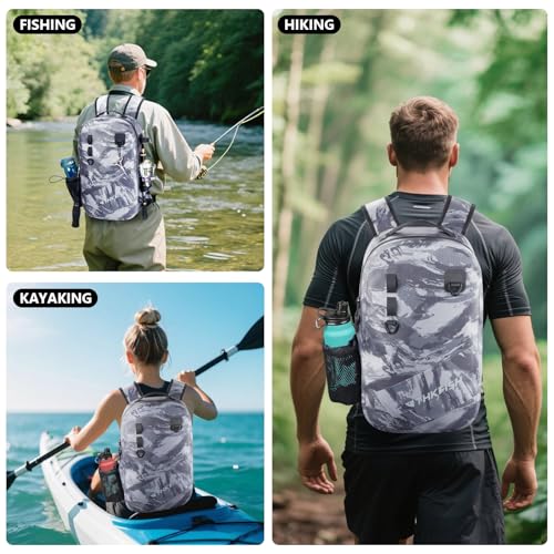 IPX8 Waterproof Fishing Backpack with Rod Holder (Camo-backpack)