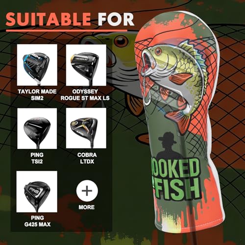 Driver Headcover 3 Wood Cover Hybrid Golf Headcovers by HOOKED ON GOLF