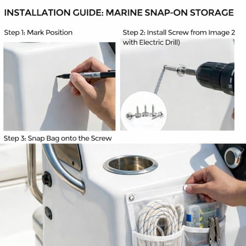 Marine Mesh Double Pocket Boat Gear Storage Bag (White / Large)