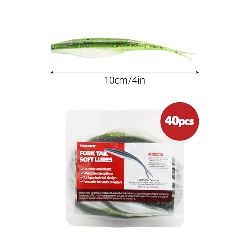 Fork Tail Soft Lures (4 Inch-40pcs / Baby Bass)