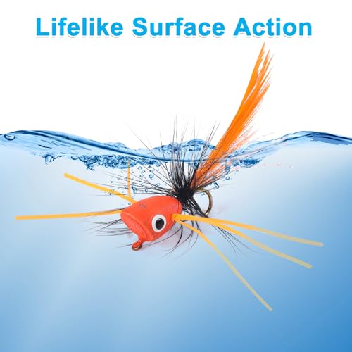 20Pcs Fly Fishing Popper Flies (20pcs Fly Fishing Poppers)